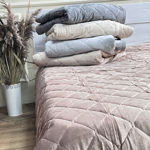 Велюрове покривало Шанель "Gold"Кава з молоком