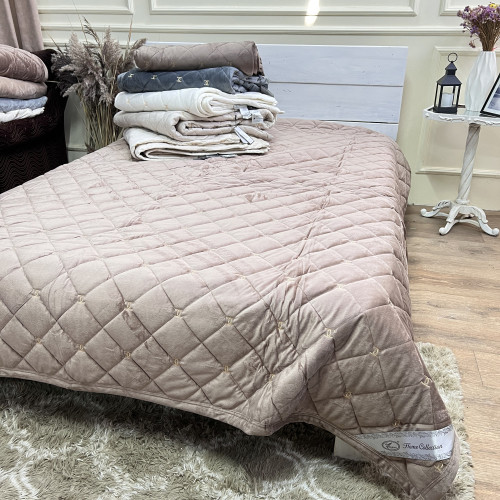 Велюрове покривало Шанель "Gold"Кава з молоком