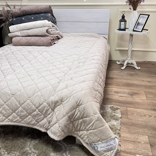 Велюрове покривало Шанель "Gold" Лате