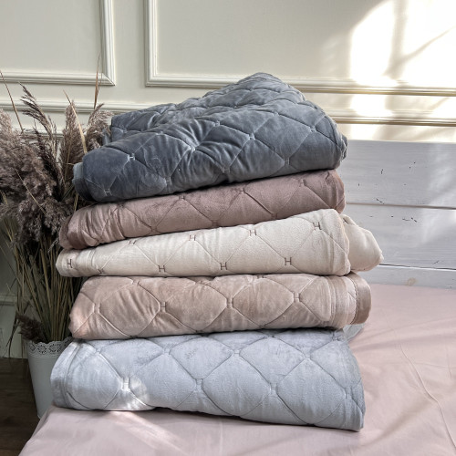 Велюрове покривало 220/240 Гермес Кава з молоком