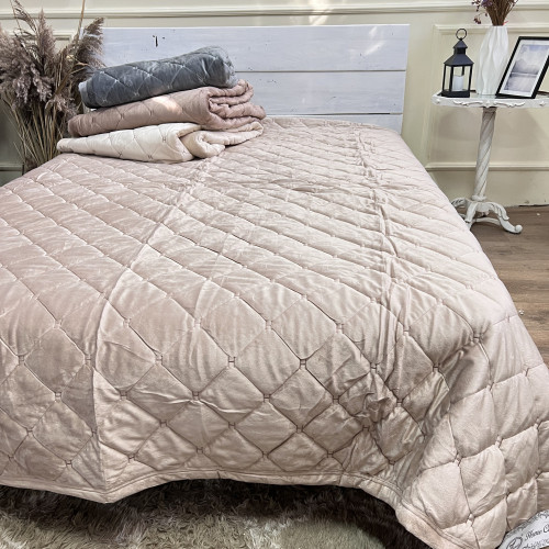 Велюрове покривало 220/240 Гермес Пшеничний