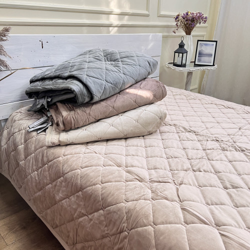 Велюрове покривало 220/240 Гермес Пшеничний