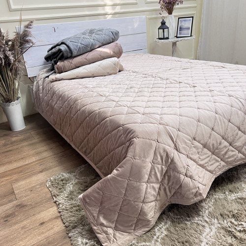 Велюрове покривало 220/240 Гермес Пшеничний