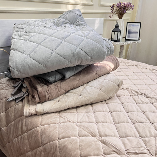 Велюрове покривало 220/240 Гермес Пшеничний