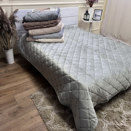 Велюрове покривало 220/240 Гермес Оливка