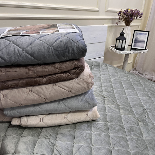 Велюрове покривало 220/240 Гермес Оливка