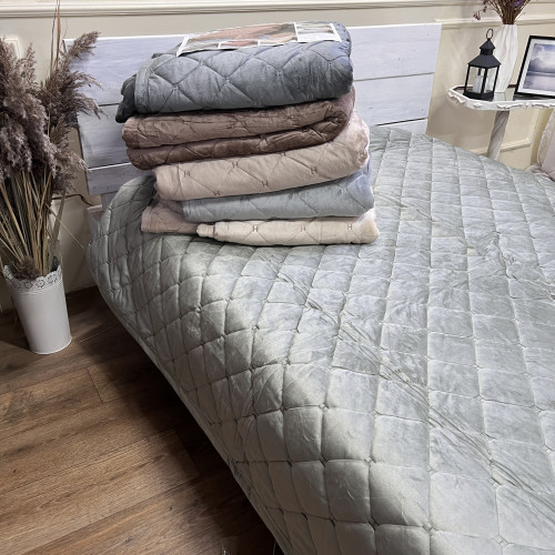 Велюрове покривало 220/240 Гермес Оливка