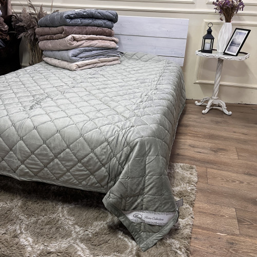 Велюрове покривало 220/240 Гермес Оливка