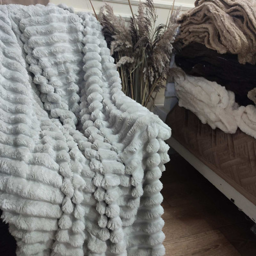 Покривало-плед шарпей 200/230 5см (в сумці) - Світлий сірий