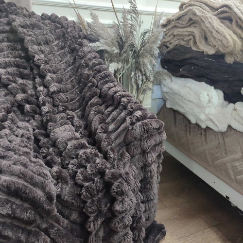 Покривало-плед шарпей 200/230 5см (в сумці) - Темний шоколад