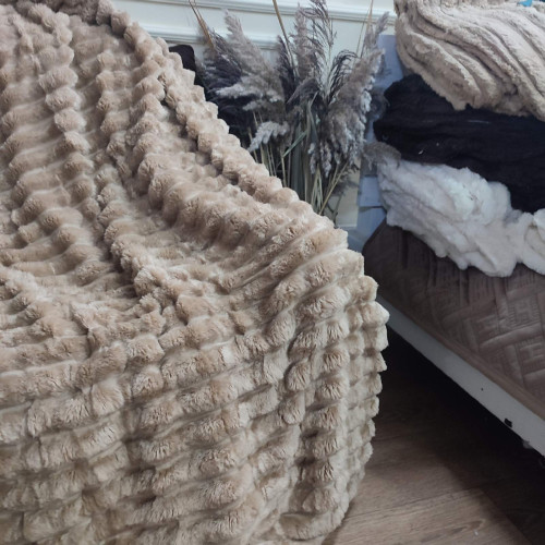 Покривало-плед шарпей 200/230 5см (в сумці) - Беж