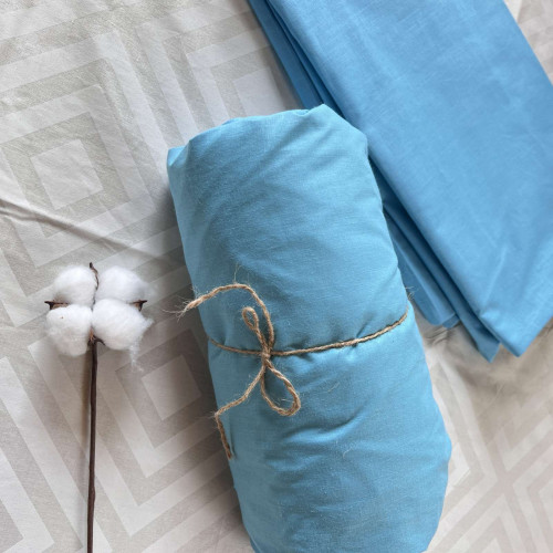 Простирадло на резинці Лазуровий