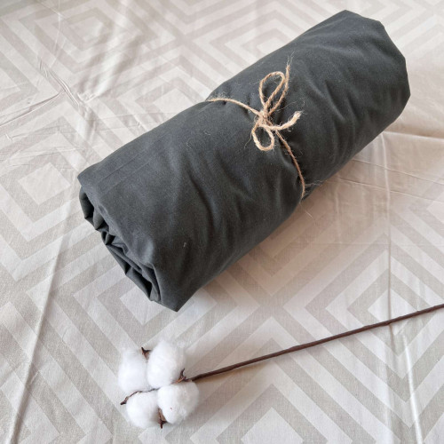 Простирадло на резинці Графіт