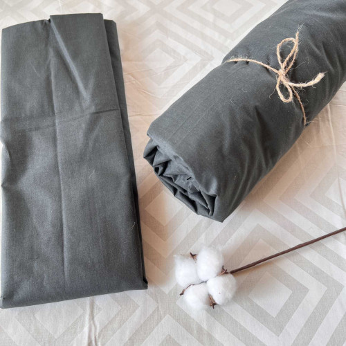 Простирадло на резинці Графіт