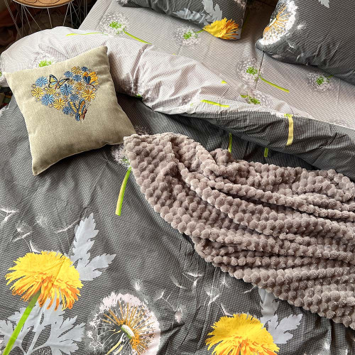 Комплект Бязь Gold Lux – Сірий кульбабник