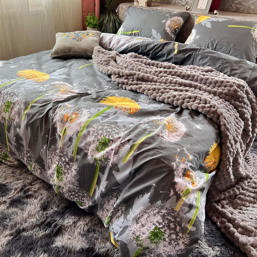 Комплект Бязь Gold Lux – Сірий кульбабник