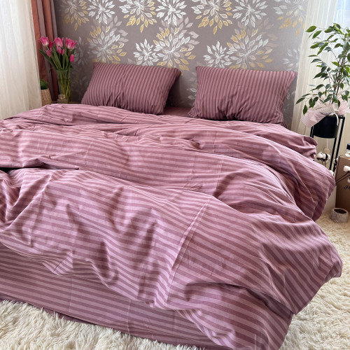 Комплект Бязь Gold Lux – Сливова смужка