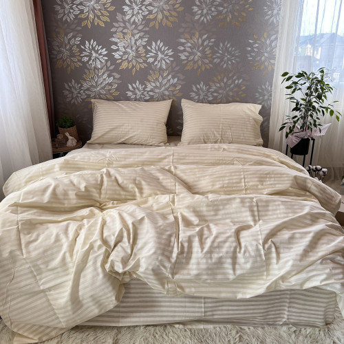 Комплект Бязь Gold Lux – Шампань смужка