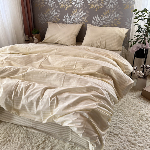 Комплект Бязь Gold Lux – Шампань смужка