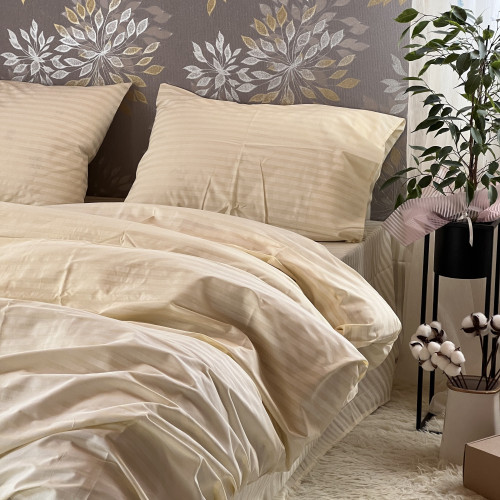 Комплект Бязь Gold Lux – Шампань смужка