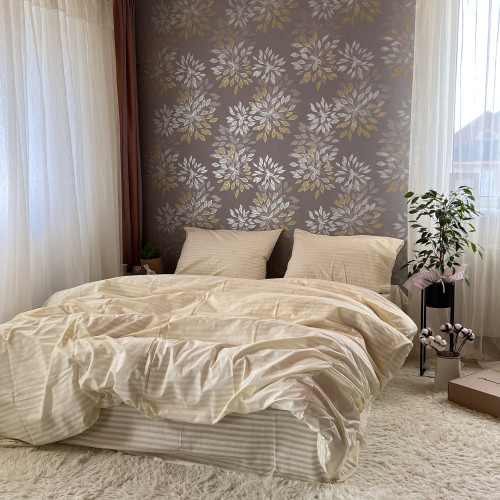 Комплект Бязь Gold Lux – Шампань смужка