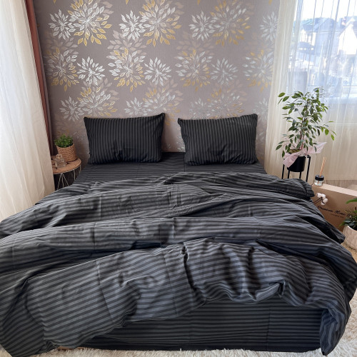 Комплект Бязь Gold Lux – Чорна смужка