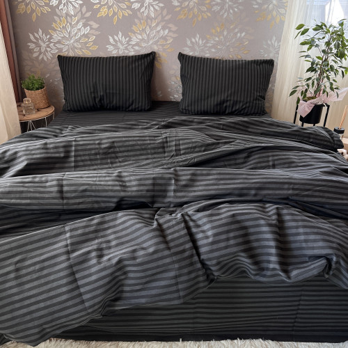 Комплект Бязь Gold Lux – Чорна смужка