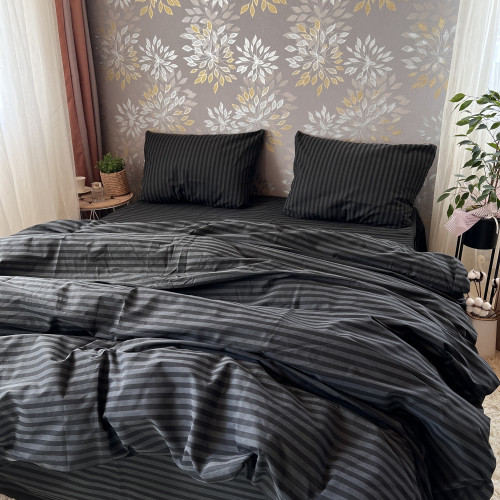 Комплект Бязь Gold Lux – Чорна смужка