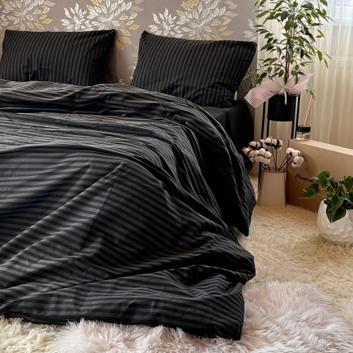 Комплект Бязь Gold Lux – Чорна смужка