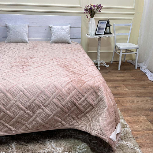 Велюрове покривало 220/240 Hermes пшеничний