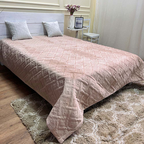 Велюрове покривало 220/240 Hermes пшеничний