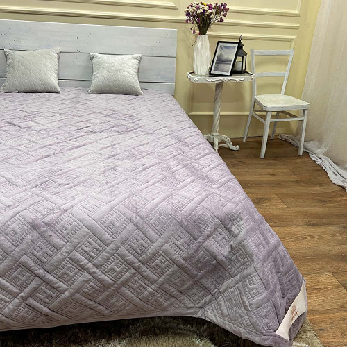 Велюрове покривало 220/240 Hermes сіро-бузковий