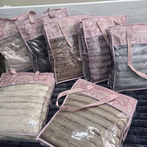 Плед-покривало ПОЛУТОРНЕ шарпей 5 см полоска (в сумці) - суфле