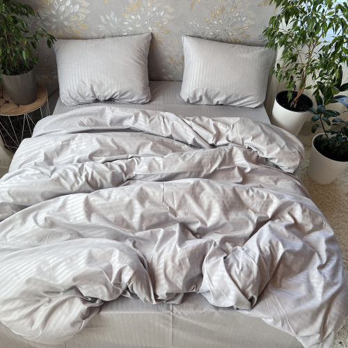 Полісатин Страйп світло Сірий