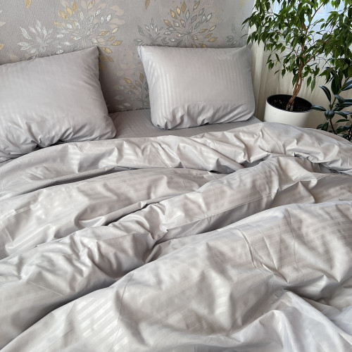 Полісатин Страйп світло Сірий