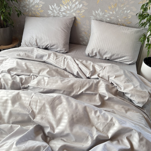 Полісатин Страйп світло Сірий