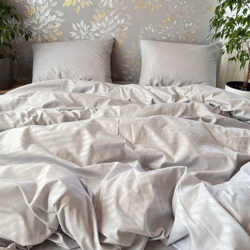 Полісатин Страйп світло Сірий