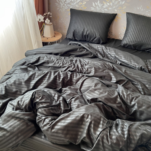 Полісатин Страйп Чорний