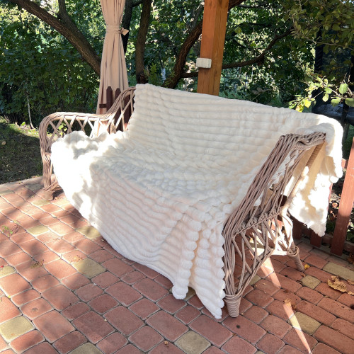 Покривало-плед шарпей 200/230 5см (в сумці) - біле молоко