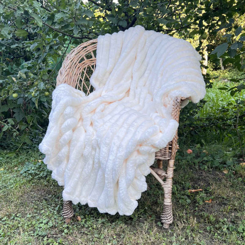 Покривало-плед шарпей 200/230 5см (в сумці) - біле молоко